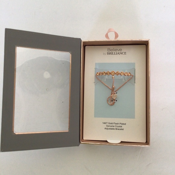 BELIEVE BY BRILLIANCE ROSE GOLD 14k GOLD FLASH PLATED CRYSTAL BRACELET N… - Picture 4 of 16